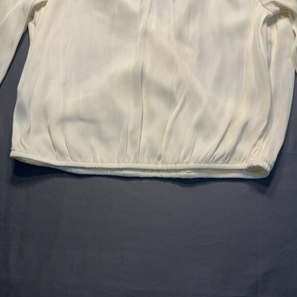 A New Day Shirt Womens XS White Ruffle Wrap Long Bell Sleeve Blouse Top - Picture 12 of 15